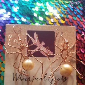 Wire wrapped spider earrings and pendant